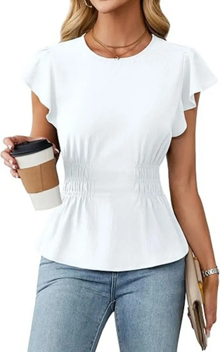 Blusas Casuales Elegantes Para Mujer, De Manga Corta