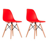 Cadeira De Jantar Empório Tiffany Eames Dsw Madera, Estrutura De Cor  Vermelho, 2 Unidades