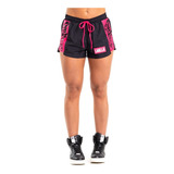 Shorts Feminino Labellamafia Psycle Preto E Pink 