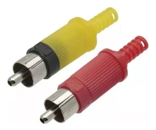 200un Plug Rca Plástico (amarelo E Vermelho)