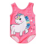 Traje De Baño Niña     Completo Unicornio 