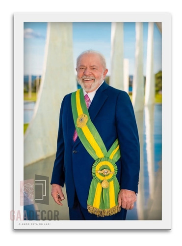 Quadro Presidente Lula Foto Oficial 42x30 C/ Moldura Acetato
