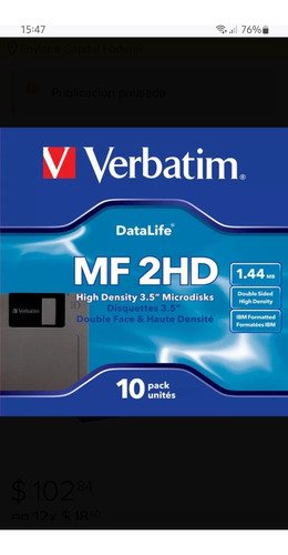 Diskettes Verbatim 2hd