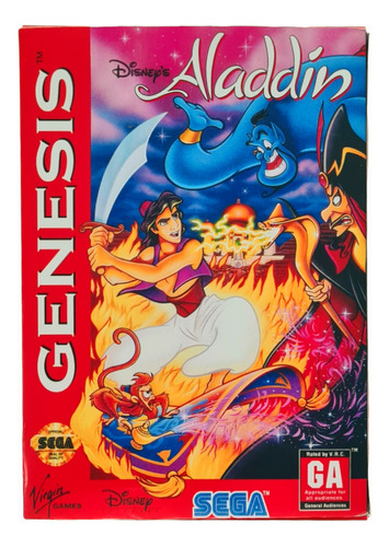 Jogo Disney's Aladdin - Mega Drive Sega, Caixa E Berço 