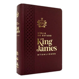 Biblia Estudo King James Atualizada Luxo Vinho Letra Grande, De Art Gospel. Editora Art Gospel, Capa Mole Em Português, 2022 Cor Bordô
