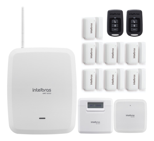 Kit Alarme Amt 8000 Wifi 7 Sensores Magnéticos Intelbras