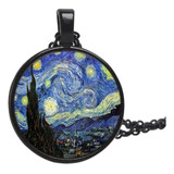 Collar De Van Gogh Arte Noche Estrellada Colgante Regalo