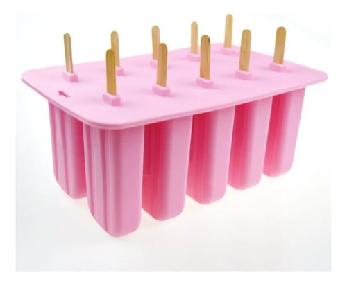 Molde De Helado De 10 Celdas Para Hacer Paletas Con 12 Palit