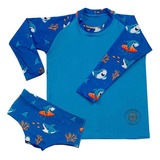 Kit 2 Peças Camisa+sunga Infantil/juvenil Proteção Uv 50+ 