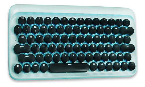 Teclado Mecanico Retro Negro 79 Teclas Backlit Azul