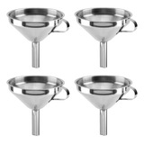 Set X4 Embudo De Cocina De Acero Inoxidable 