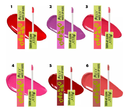 Labial Líquido Matte Lip Gloss Mely Por Mayor Por 6 Colores