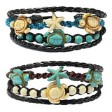 2 Piezas Pulsera De Tortuga Y Pulsera De Estrella De Ma...