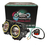 Faro Auxiliar Led Lupa Moto Auto Ojo De Angel Demonio 2 Pzas