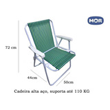 Cadeira Praia, Piscina Mor Polietileno Aço 2002 Verde E Azul