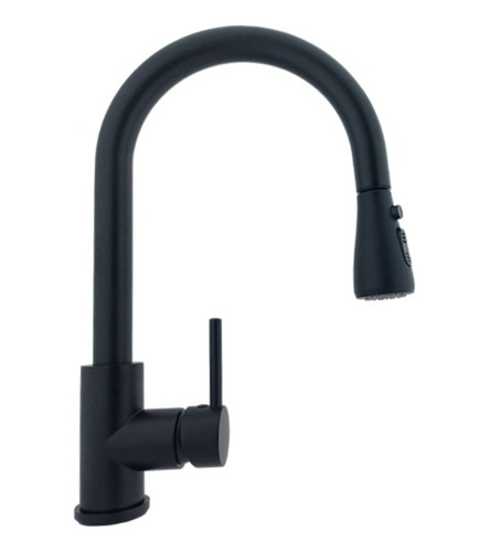 Grifo Monocontrol Extraíble Negro Mate Para Lavaplatos 