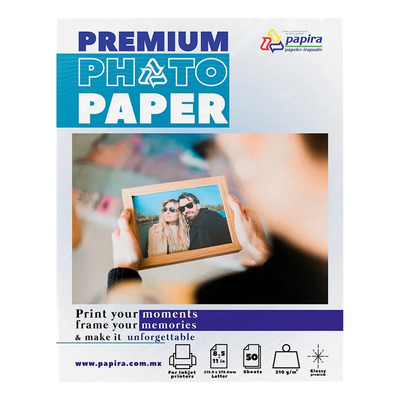 Papel Fotográfico Papira Carta Glossy Alta Calidad 100 Hojas Color Blanco | MercadoLibre