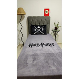 Manta Harry Potter Casal + Capas Para Travesseiros Hogwarts