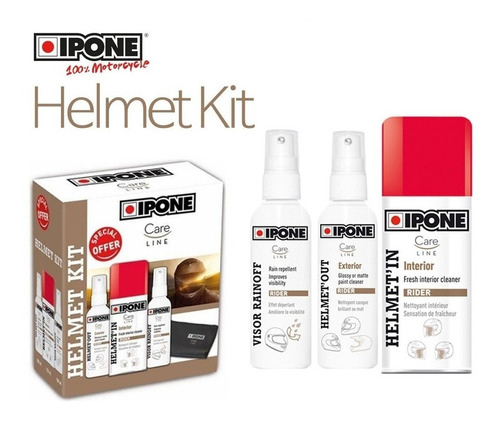 Kit Ipone Helmet Ipone Limpia Casco Interior Exterior Visor