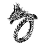 Anillo Ajustable Para Hombre Dragón Acero Inoxidable