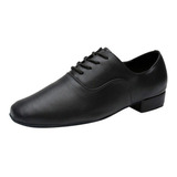 Zapatos De Baile De Cuero Negro Con Estilo Para Hombre C [u]