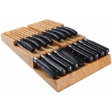 Bloque De Cuchillos Extraíble De Bambú Para 16 Cuchillos (no