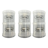 Set X 3 Yerbera Azucarera Tapa Rosca Plástico Azucar Yerba