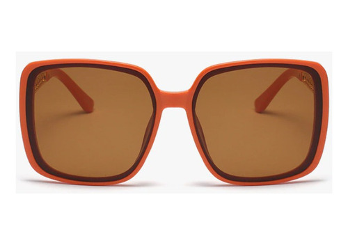 Gafas Lentes De Sol Retro Cuadrado Grande Naranja Y Dorado