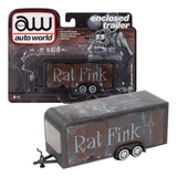 Miniatura Trailer Fechado Rat Fink Gunmetal 1:64 Auto World
