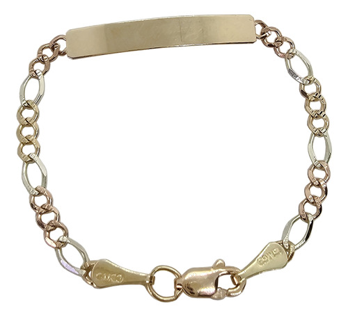 Esclava Pulsera Bebé Oro 10k Florentino Tejido Figaro 12cm