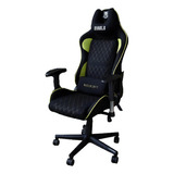 Silla De Escritorio Jb Lacroux Diablo Racer Soft Gamer Ergonómica  Negra Y Verde