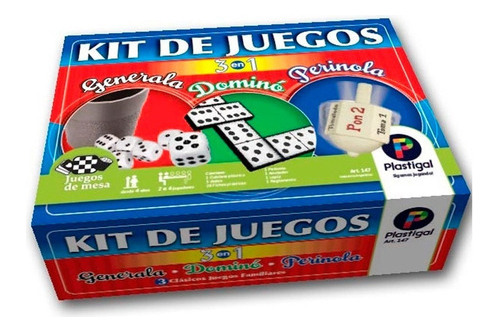 Juego De Mesa Kit De Juegos 3 En 1 Plastigal 147