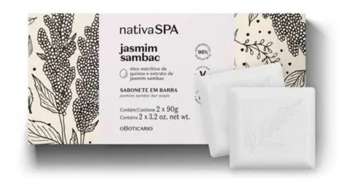 O Boticario Nativa Spa Sabonete Barra Jasmim Sambac 2x90g