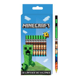 Set De Lapices De Colores X12 Minecraft