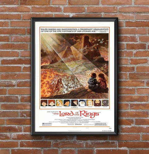 The Lord Of The Rings Poster - Cuadro (30 X 40 Marco Negro)