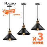 Lámpara Colgante Novzep Industrial Vintage Techo Hogar 3pcs