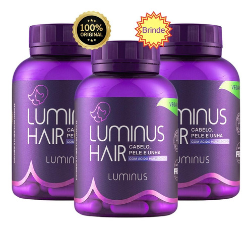 Luminus Hair Caps Cabelo Pele E Unha 90 Dias