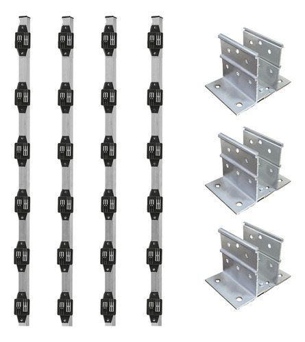 10 Big Haste 25x25 100cm Com 6 Isoladores + Suporte