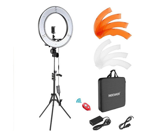 Kit De Luces Aro Led Anillo Para Fotografias 18 Pulgadas