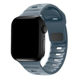 Correa / Pulsera Silicona Sport Compatible Con Apple Watch Color Azul Polar 38 / 40 / 41 Mm