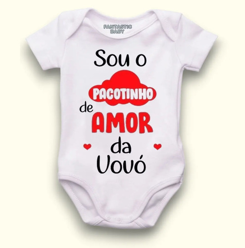 Roupa De Bebê Body Personalizado Pacotinho Amor Vovó R658 | MercadoLivre