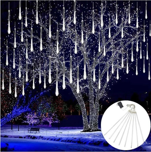 Meteoro Cascata 8 Tubo Led Bastão Chuva Gelo Luz Natal