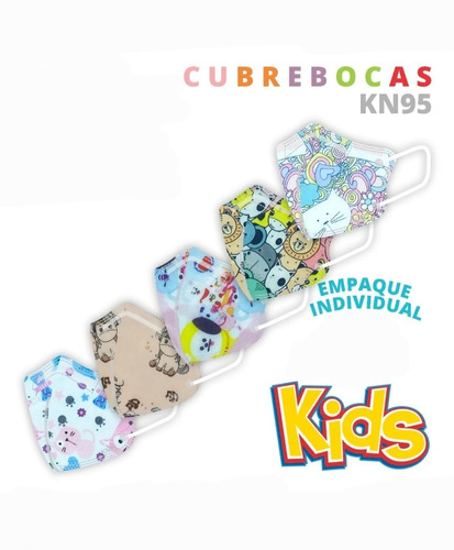 Cubrebocas Kn95 Mascarillas Colores (paquete De 10 Piezas)
