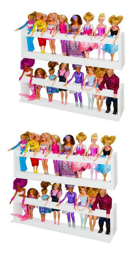 4 Prateleira Nicho Organizadora Bonecas Barbie Heróis 60x20