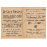 Programa De Cine Teatro Español San Andres De Giles 1922 Sa