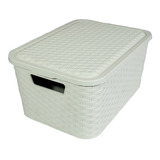 Caja Simil Ratan Organizadora Mediana Pack X8u