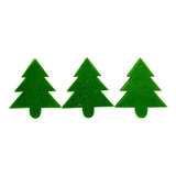 Aplique De Feltro Natalina C/3 Árvores De Natal Verde Bilhar