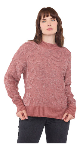 Sweater Mujer Lurex Palo Rosa Corona