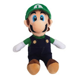 Luigi Mario Bros Peluche 38cm De Pie Bordado Pantalón Drill