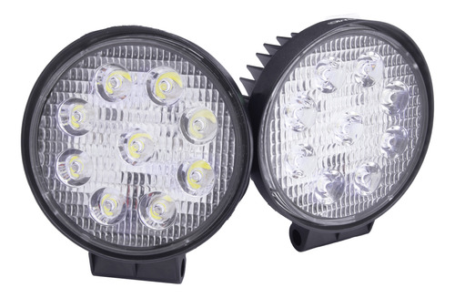 2 Faro Led Redondo 9 Cree Led 4 Pulgadas Blanco Reversero